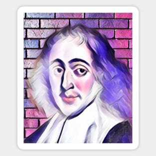 Baruch Spinoza Pink Portrait | Baruch Spinoza Artwork 7 Magnet